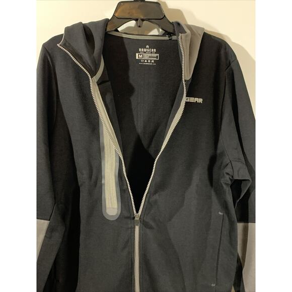 Rawgear Raw Gear Black Gray Jacket Mens Size M Zip Hoodie - Picture 3 of 7